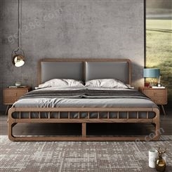 白蜡木实木床 北欧1.8米双人床 现代简约1.5米单人床 新中式主卧床 可定做