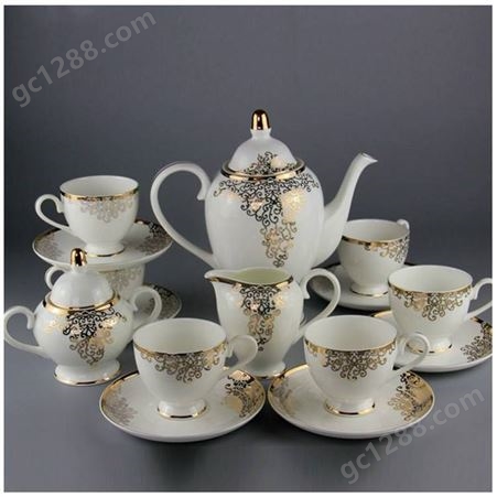 景德镇陶瓷咖啡具 欧式风咖啡杯壶套装 家用