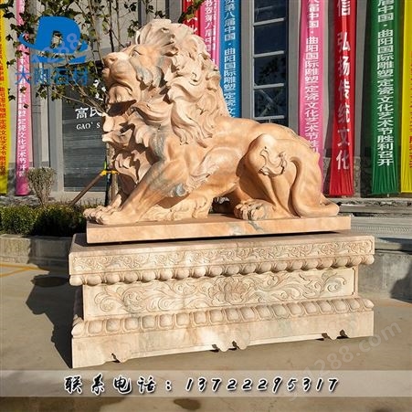 狮子石雕采购专业生产 订做狮子石雕采购长期供应 汉白玉石雕狮子一对河北厂家
