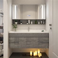 百和美太空铝浴室柜 挂墙式卫浴吊柜 太空铝浴室柜定制