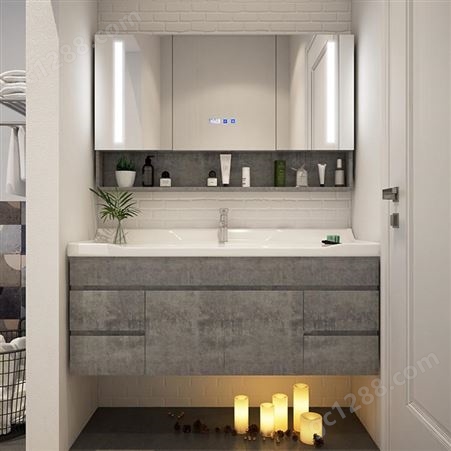 百和美太空铝浴室柜 挂墙式卫浴吊柜 太空铝浴室柜定制