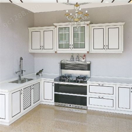 百和美整体开放式厨房L型橱柜 简约铝合金橱柜尺寸可定制