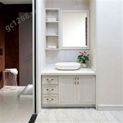 百和美整体设计全铝浴室柜 PVC实木浴室柜 卫生间洗漱台洗脸台带镜子