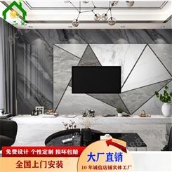 新现代几何背景墙 微晶石电视墙 一品瓷