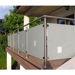 磨砂玻璃护栏 不锈钢立柱玻璃护栏 公寓别墅钢化玻璃护栏 定做