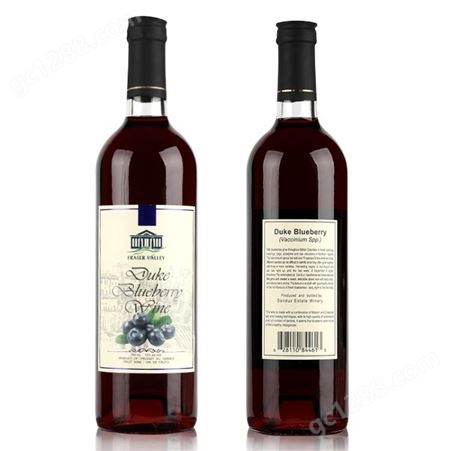 加拿大菲沙河谷白标蓝莓酒原瓶进口蓝莓果酒半干型750ml12甁1箱