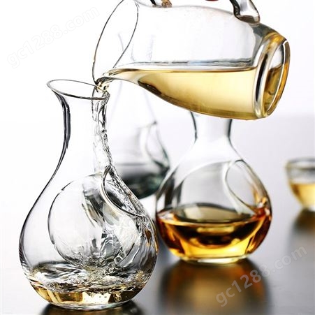 出口日本 高鹏硅吹制冰酒壶  异形玻璃醒酒器    创意酒具  冰酒器