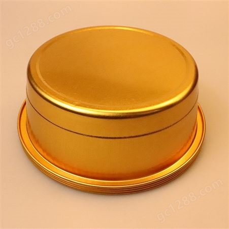 烧烤用餐盒 圆形金色餐盒 带盖餐盒