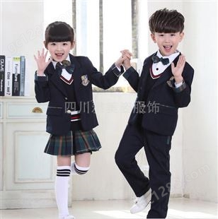 成都校服重庆小学生英伦小西服男女童套装幼儿园春秋装定制订做