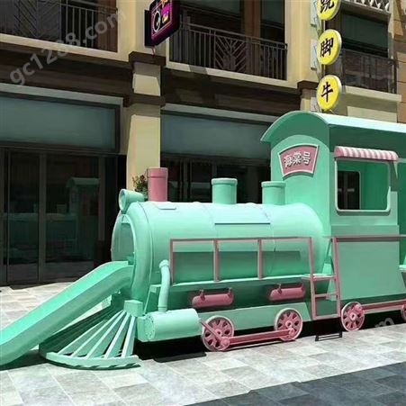 定制大型铁艺复古蒸汽火车模型绿皮车厢商业美陈活动展览装饰道具