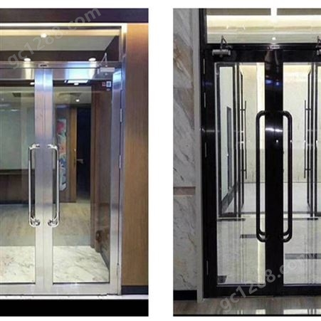 云南省乙级地弹簧双扇型防火玻璃门办公楼适用大气