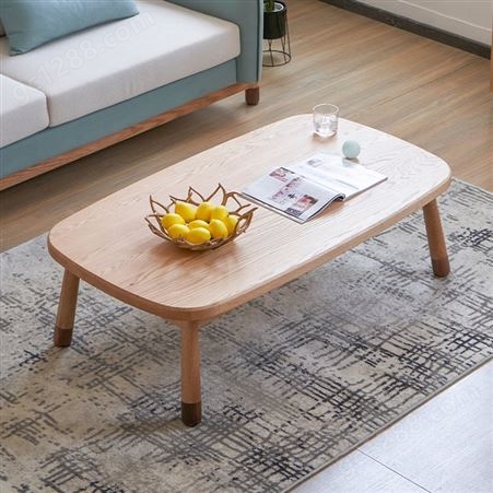 搏德森北欧全实木沙发茶几简约现代家用小户型经济可移动长方形桌子组合