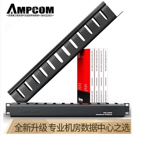 安普康(AMPCOM)理线架12档24口A1224工程级加厚型机柜理线器