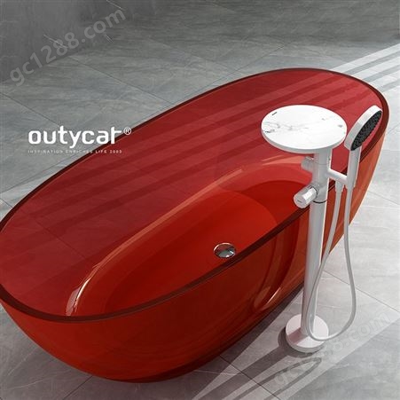 欧缇卡新款网红琥珀透明独立浴缸 半透酒店民宿泡澡浴盆工厂供应