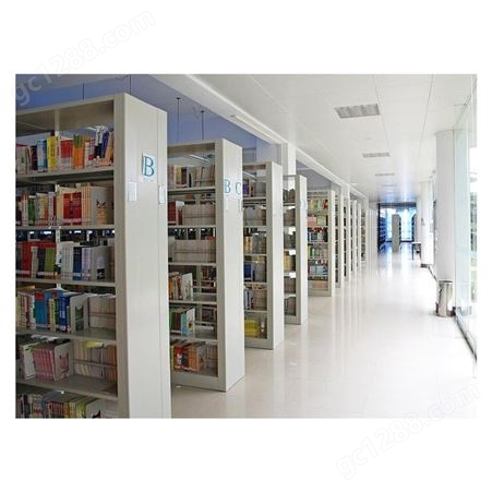 图书馆双面书架 广西钢制书架厂家 定制双面书架