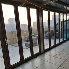 重型折叠玻璃门 封阳台折叠大门 开启大空间标配凯森贝格款铝合金折叠门厂家
