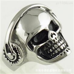 流行时尚钛钢骷髅头戒指 手饰礼品多样化订制 手板模具加工厂